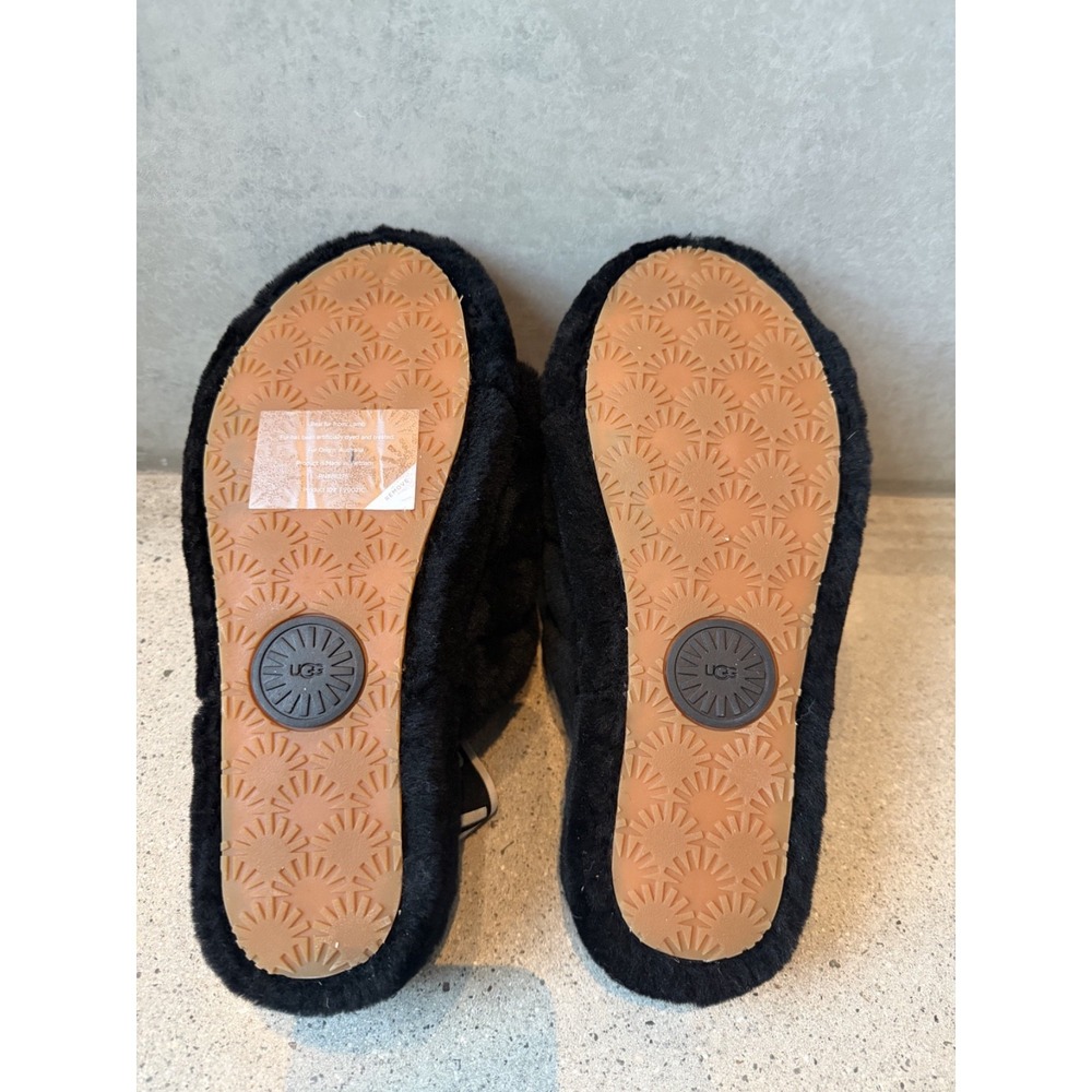 UGG Fluff Yeah Slide Black Slingback Shoes Slippers Women Size 8 NWOT - Picture 6 of 6